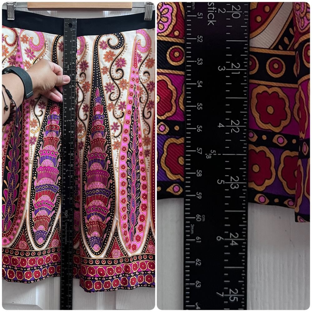 Milly Multi Color Print Silk Shell Fully Lined A … - image 8